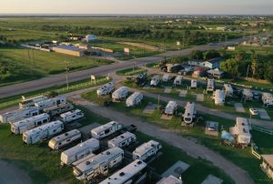 aerial view of an RV Park of Beachside RV Park
